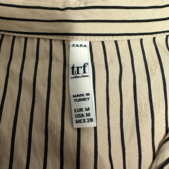 Women's Blouse - Business Casual - ZARA - Cream - Black - Button down - Stripes - Picture 6 of 10
